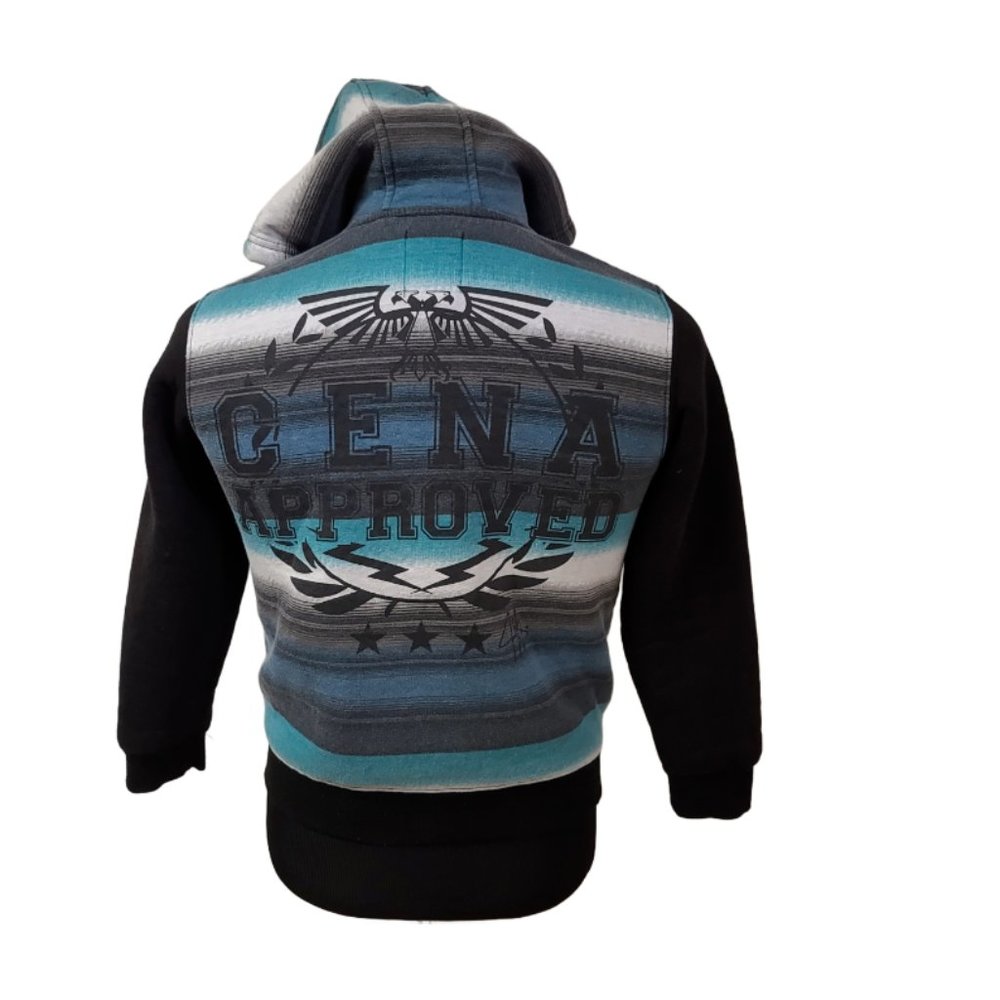John Cena Large 10/12 Black Never Give Up Sherpa Lined Full zip Hooded Jacket